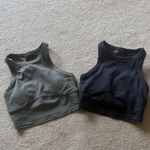 Two Lululemon sports bra crop tops size small in very good condition.